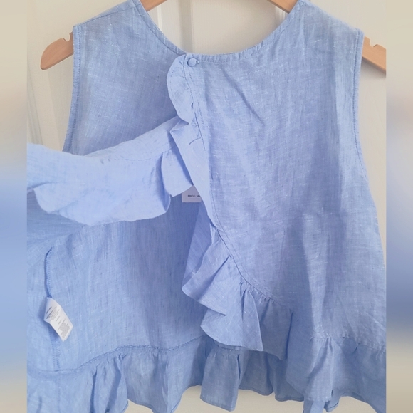 NWT Vineyard Vines Linen Ruffle Top, size S - Picture 3 of 12